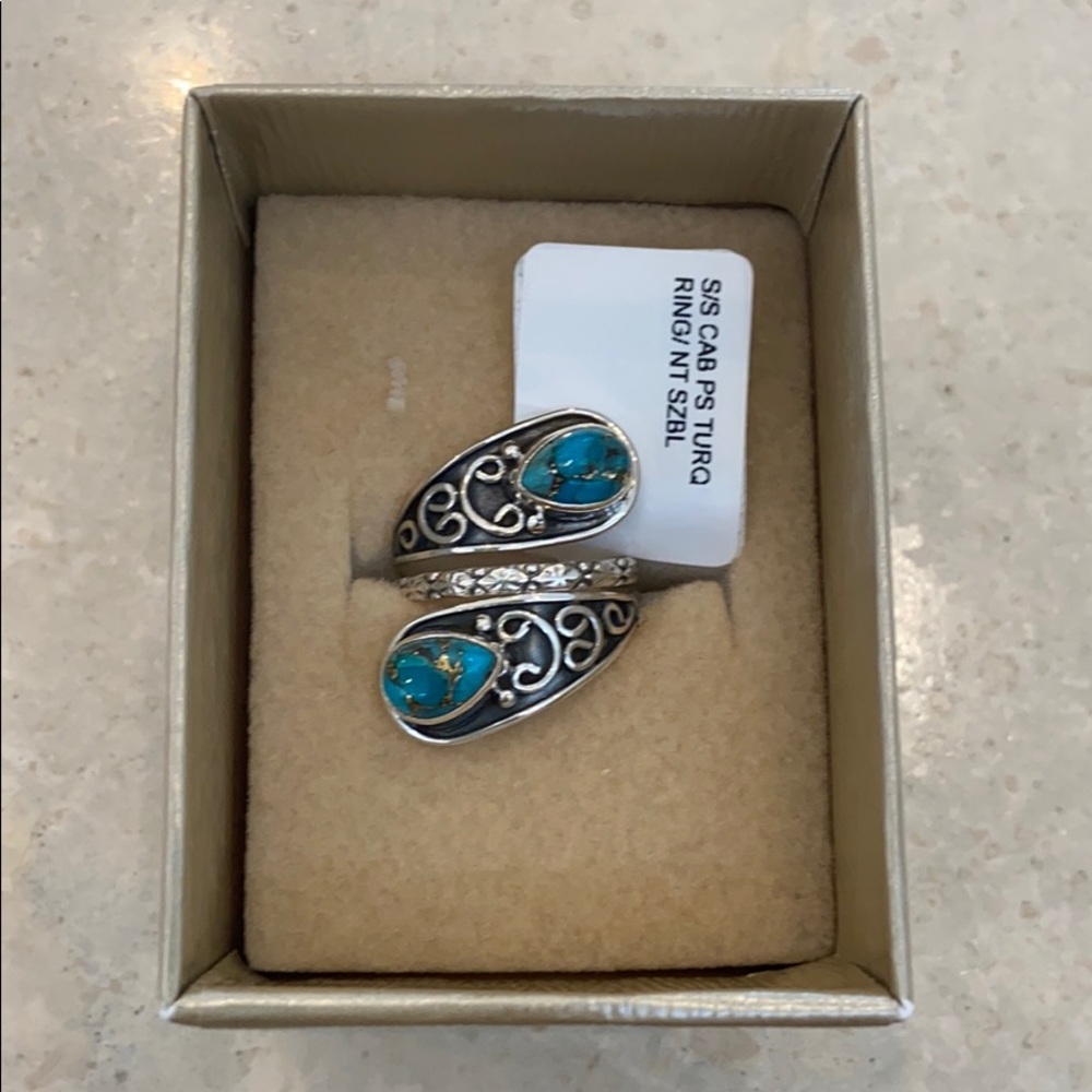 NWT in box; Blue turquoise sterling silver ring